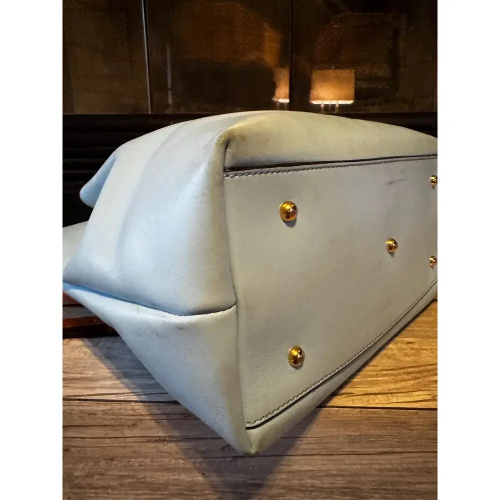 Dooney & Bourke Barlow Satchel Handbag – Robins Egg Blue Leather Crossbody Bag - Picture 11 of 16